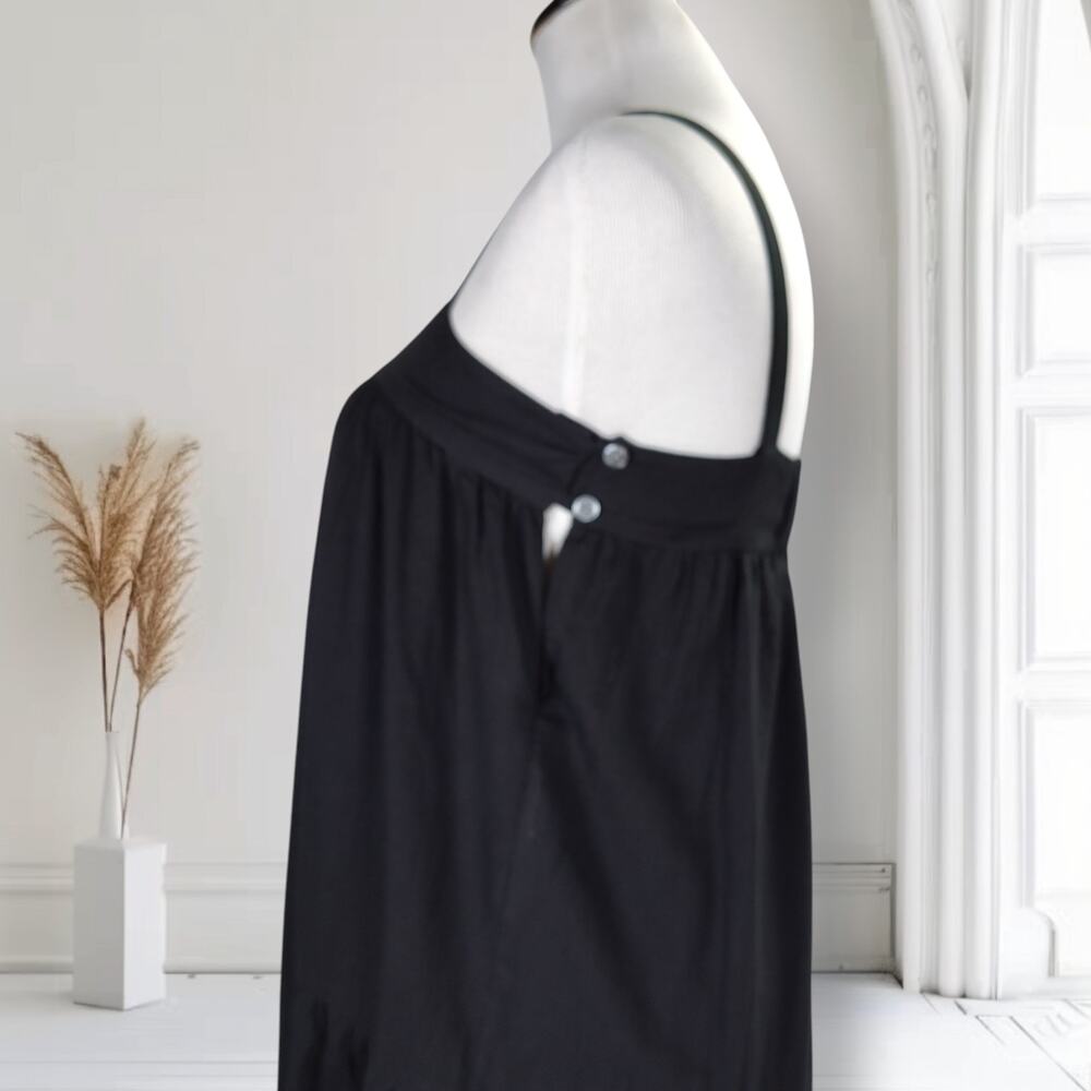 Jenni Kayne Black Cotton Linen Tiered Midi Dress XS Minimalist Coastal - Picture 6 of 14